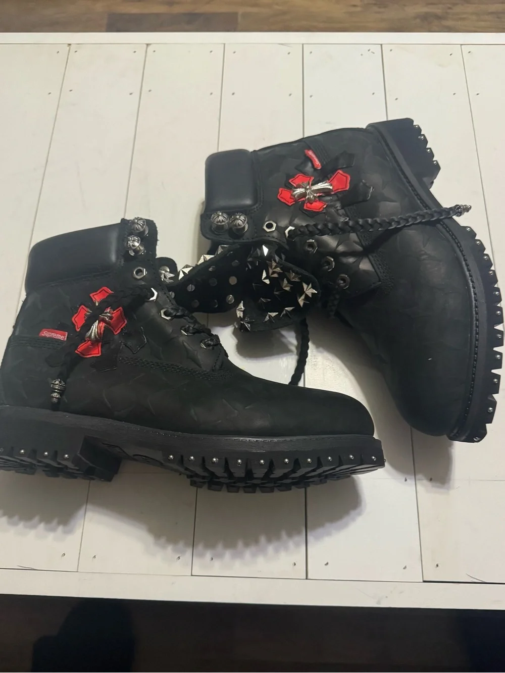 chrome hearts x supreme x timberland Boots